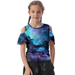 Abstract Graphics Nebula Psychedelic Space Kids  Butterfly Cutout Tee by 99art