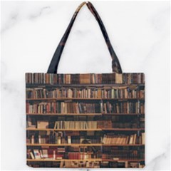 Books On Bookshelf Assorted Color Book Lot In Bookcase Library Mini Tote Bag by 99art