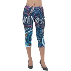 Graffiti Art Psychedelic Art Graphic Design Modern Art Lightweight Velour Capri Leggings  by 99art