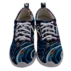 Graffiti Art Psychedelic Art Graphic Design Modern Art Women Athletic Shoes by 99art