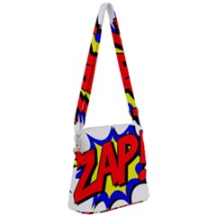 Zap Comic Book Fight Zipper Messenger Bag by 99art