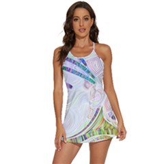 Maasai-man-people-abstract 2-in-1 Flare Activity Dress by 99art