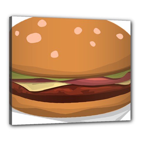 Hamburger-cheeseburger-burger-lunch Canvas 24  X 20  (stretched) by 99art