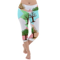 Seasons-of-the-year-year-tree Lightweight Velour Capri Yoga Leggings by 99art