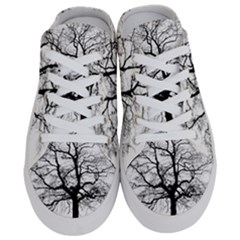 Tree-silhouette-winter-plant Half Slippers by 99art