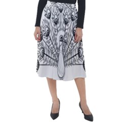 Peacock-plumage-display-bird Classic Velour Midi Skirt  by 99art