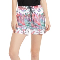 Lotus Feathers Boho Watercolor Women s Runner Shorts by 99art