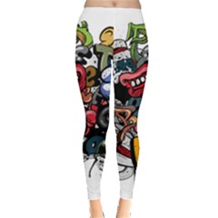 Mural Graffiti Paint Leggings  by 99art