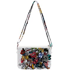 Mural Graffiti Paint Double Gusset Crossbody Bag by 99art