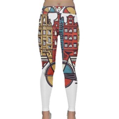 Amsterdam Graphic Design Poster Illustration Classic Yoga Leggings by 99art