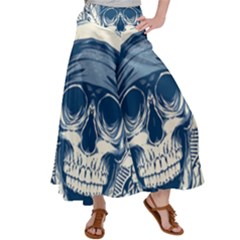 Skull Drawing Women s Satin Palazzo Pants by 99art