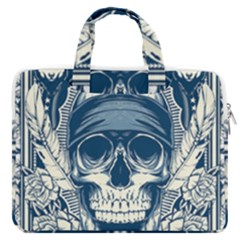 Skull Drawing Macbook Pro 16  Double Pocket Laptop Bag  by 99art