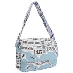 Black White Usa Map States Courier Bag by B30l