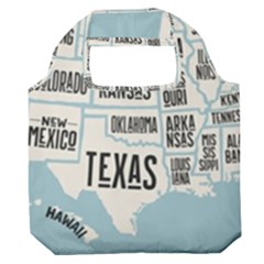 Black White Usa Map States Premium Foldable Grocery Recycle Bag by B30l