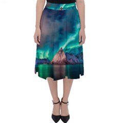 Amazing Aurora Borealis Colors Classic Midi Skirt by B30l