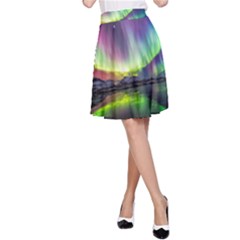 Aurora Borealis Polar Northern Lights Natural Phenomenon North Night Mountains A-line Skirt by B30l