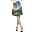 Aurora Borealis Polar Northern Lights Natural Phenomenon North Night Mountains A-Line Skirt View1