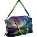 Aurora Borealis Polar Northern Lights Natural Phenomenon North Night Mountains Canvas Crossbody Bag View1