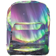 Aurora Borealis Polar Northern Lights Natural Phenomenon North Night Mountains Full Print Backpack by B30l