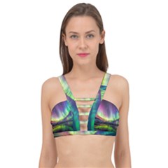 Aurora Borealis Polar Northern Lights Natural Phenomenon North Night Mountains Cage Up Bikini Top by B30l