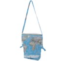 Blue White And Green World Map National Geographic Folding Shoulder Bag View1