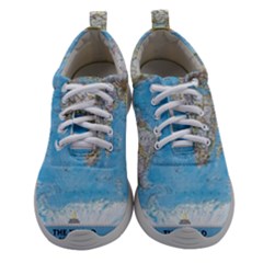 Blue White And Green World Map National Geographic Women Athletic Shoes by B30l