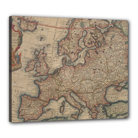 Old Vintage Classic Map Of Europe Canvas 24  X 20  (stretched) by B30l