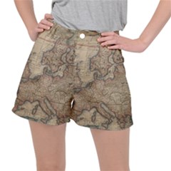 Old Vintage Classic Map Of Europe Women s Ripstop Shorts by B30l