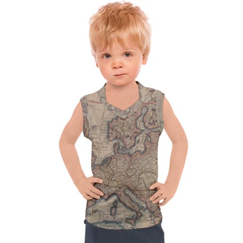 Old Vintage Classic Map Of Europe Kids  Sport Tank Top by B30l