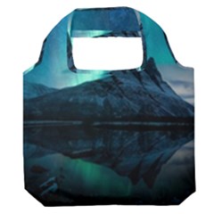 Aurora Borealis Mountain Reflection Premium Foldable Grocery Recycle Bag by B30l