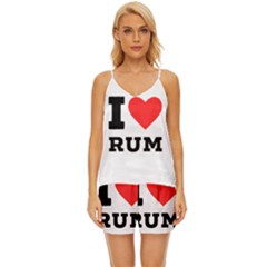 I Love Rum V-neck Satin Pajamas Set by ilovewhateva