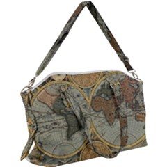 Vintage World Map Travel Geography Canvas Crossbody Bag by B30l