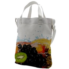 Variety Of Fruit Water Berry Food Splash Kiwi Grape Canvas Messenger Bag by B30l