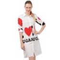 I love sugar  Long Sleeve Mini Shirt Dress View1