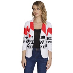 I Love White Pepper Women s One-button 3/4 Sleeve Short Jacket