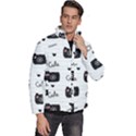 Cute Cameras Doodles Hand Drawn Men s Puffer Bubble Jacket Coat View3