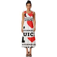 I Love Watermelon Juice Tie-strap Tiered Midi Chiffon Dress by ilovewhateva