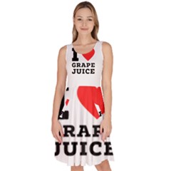 I Love Grape Juice Knee Length Skater Dress With Pockets by ilovewhateva