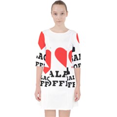 I Love Galao Coffee Quarter Sleeve Pocket Dress