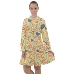 Love Mom Happy Mothers Day I Love Mom Graphic Pattern All Frills Chiffon Dress by Ravend