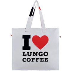 I Love Lungo Coffee  Canvas Travel Bag by ilovewhateva