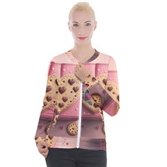 Cookies Valentine Heart Holiday Gift Love Casual Zip Up Jacket by Ndabl3x