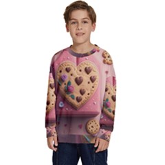 Cookies Valentine Heart Holiday Gift Love Kids  Long Sleeve Jersey