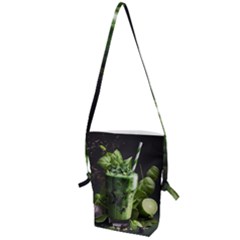 Drink Spinach Smooth Apple Ginger Folding Shoulder Bag by Ndabl3x