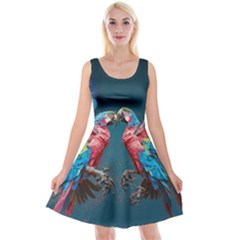 Birds Parrots Love Ornithology Species Fauna Reversible Velvet Sleeveless Dress by Ndabl3x