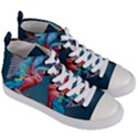 Birds Parrots Love Ornithology Species Fauna Women s Mid-Top Canvas Sneakers View3