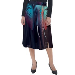 Elephant Tusks Trunk Wildlife Africa Classic Velour Midi Skirt  by Ndabl3x