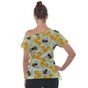 Honey Bee Bees Pattern Off Shoulder Tie-Up Tee View2