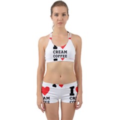 I Love Cream Coffee Back Web Gym Set by ilovewhateva