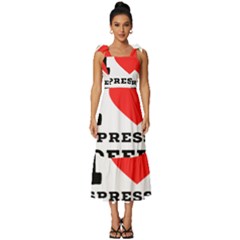 I Love Espresso Coffee Tie-strap Tiered Midi Chiffon Dress by ilovewhateva